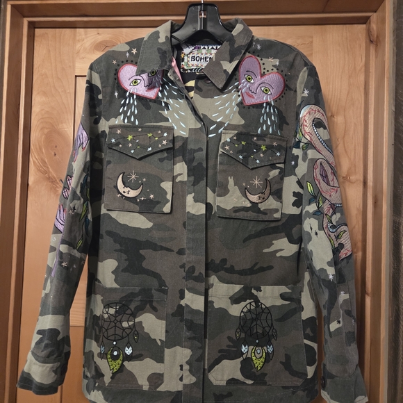 Meghan LA Jackets & Blazers - Boheme 'Mystic Goddess' Multicolor Camouflage Jacket by Meghan Fabulous